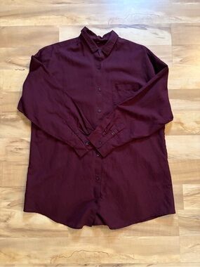 Victoria's Secret Burgundy Button-Down Shirt